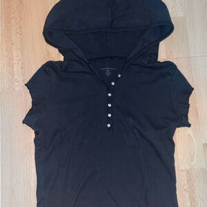 Brandy Melville black Button-Up shirt